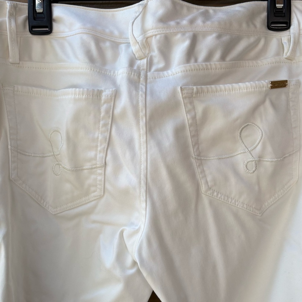 Lilly Pulitzer Worth Low Rise Skinny Jeans with gold detail in Coconut Size 8 - Picture 6 of 8